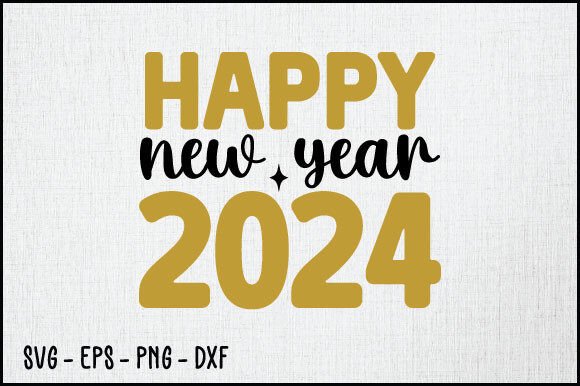 Happy New Year 2024 Svg Design for Graphics and Crafts