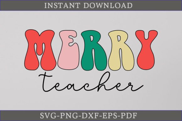 Merry Teacher Retro Christmas SVG: A Graphics Must for Crafts