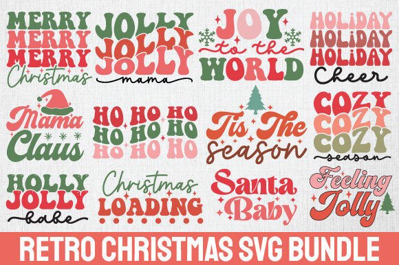 Retro Christmas Svg Design Bundle for Creative Graphics