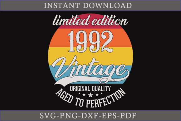 Vintage 1992 Aged to Perfection SVG for Graphics and Crafts