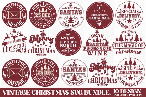 Vintage Christmas SVG Bundle: A Festive Craft Graphic